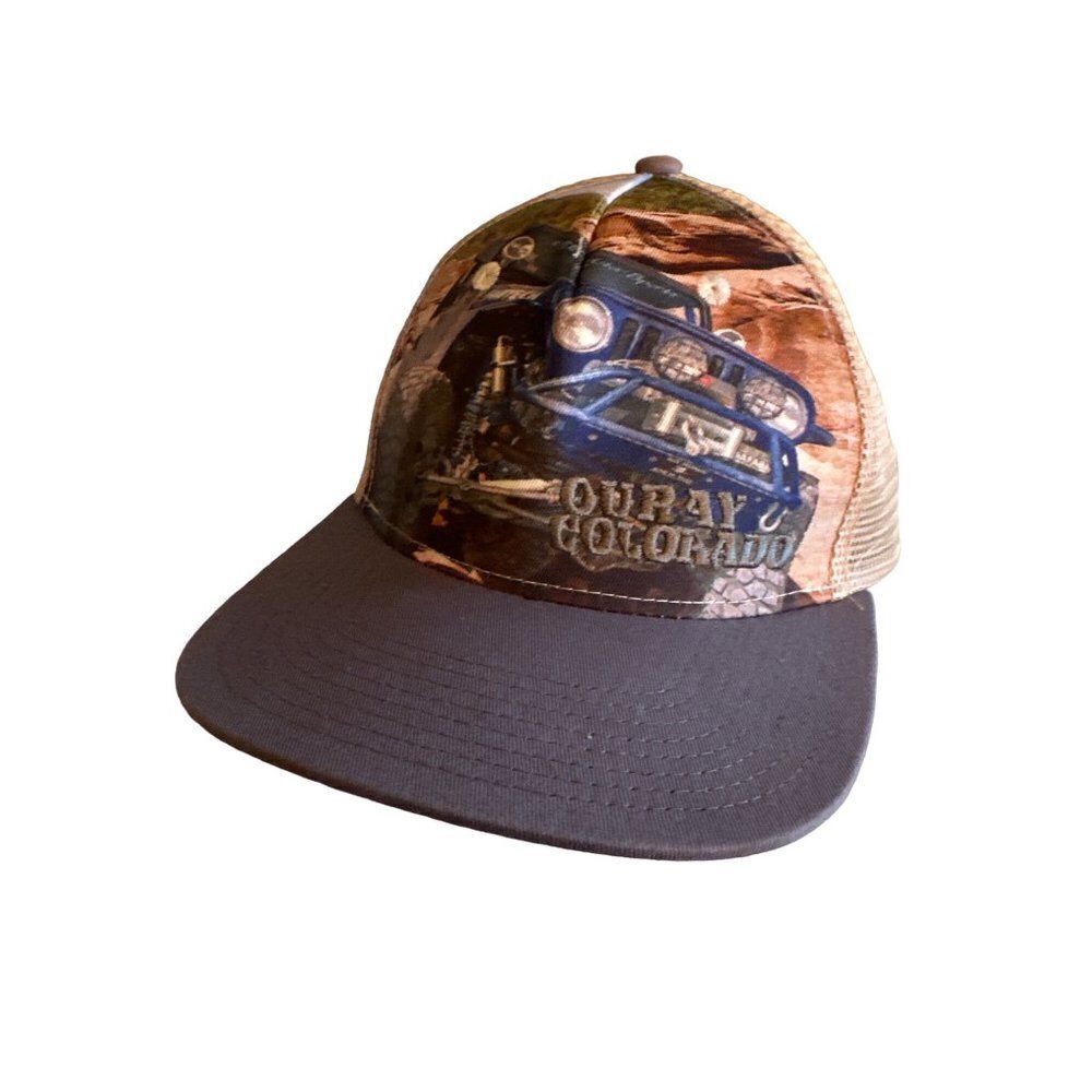 Ouray Colorado Monster Truck Trucker Meshback Snapback Hat Cap Adjustable